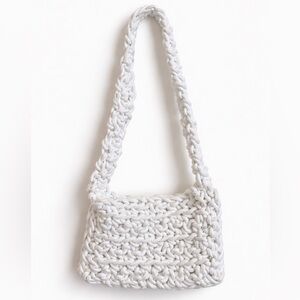 White Woven Rope Purse Small Shoulder Bag Minimalist Summer